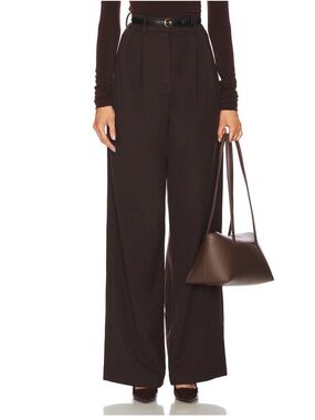 L’Academie The High Waist Trouser in Dark Brown